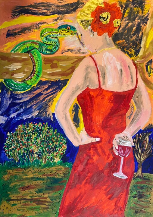 Il bacio del serpente 绘画, 39.4x27.6 in