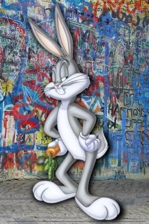 Bugs Bunny Pop Art Graffiti 2 绘画, 18x12 in
