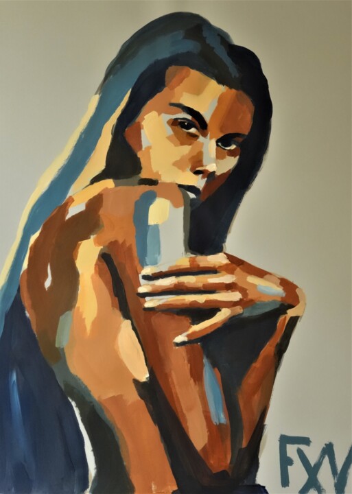 Peinture intitulée "Mystère" par Francois Xavier Vaudeleau, Œuvre d'art originale, Acrylique