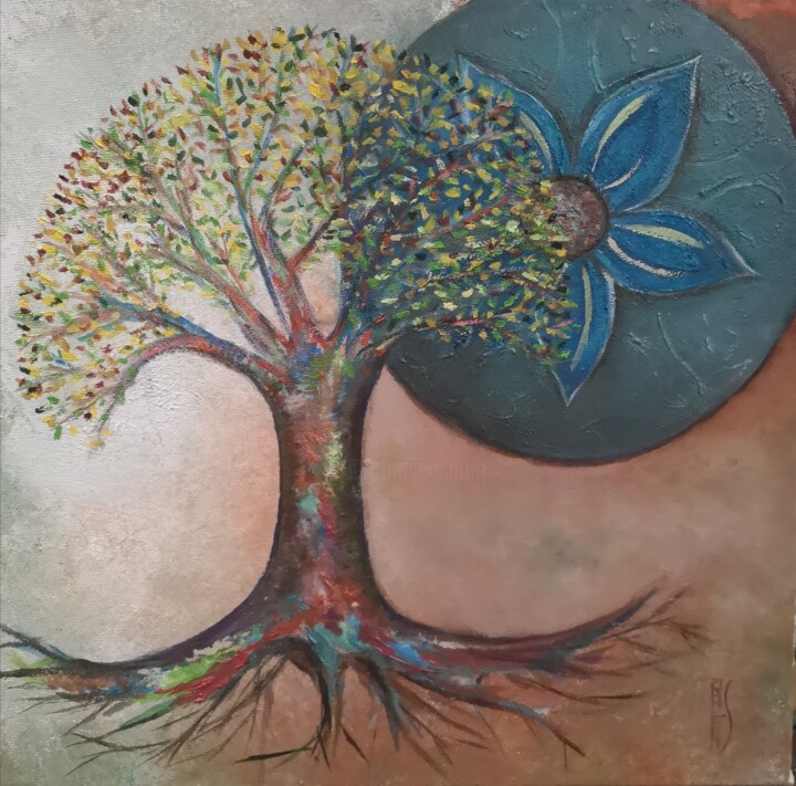 Peinture intitulée "Arbre de vie" par Ralph.S, Œuvre d'art originale, Huile
