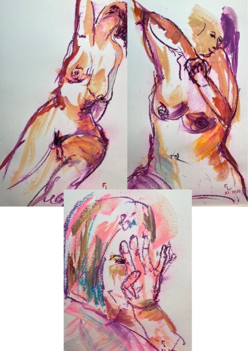 3 DESSINS FEMMES SENSIBLES 图画, 25.6x19.7 in