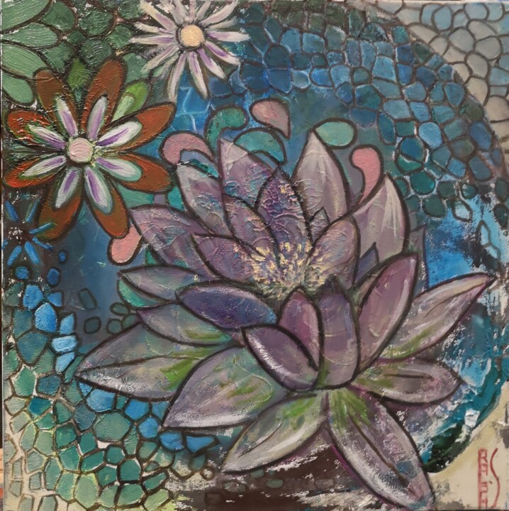 Peinture intitulée "Lotus" par Ralph.S, Œuvre d'art originale, Huile