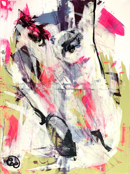 HundePferdKaninchenSchaf 绘画, 35.4x25.6 in