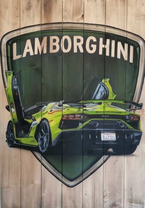 Lamborghini - aventador 绘画, 39.4x27.6 in