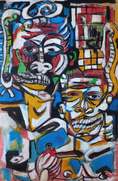 Painting titled "" on rigole d'après…" by Sam Keusseyan, Original Artwork, Acrylic