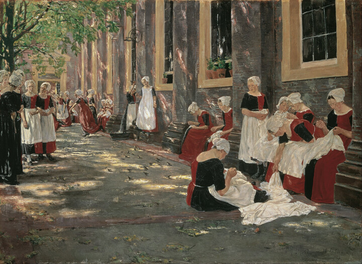 Schilderij getiteld "Période de liberté…" door Max Liebermann, Origineel Kunstwerk, Olie