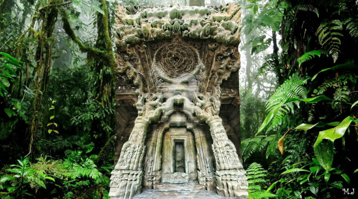 Hindu Temple View 2 - Photo to 3D - Augmented Reality 数字艺术