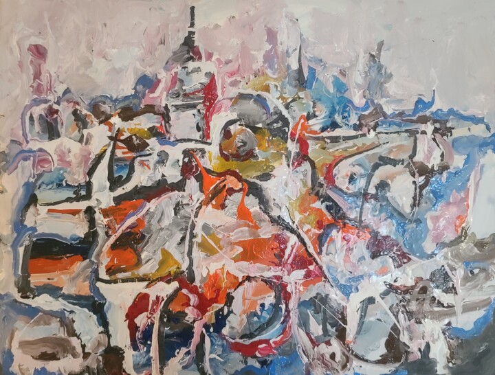 The Bombing of Lviv (3,2022) 绘画, 22x28 in