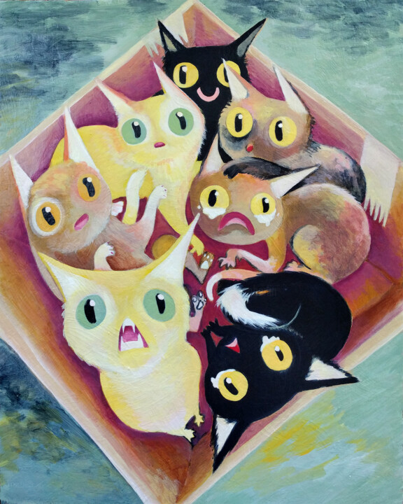 Litter of the Box, the Reckoning 绘画, 20x15.7 in