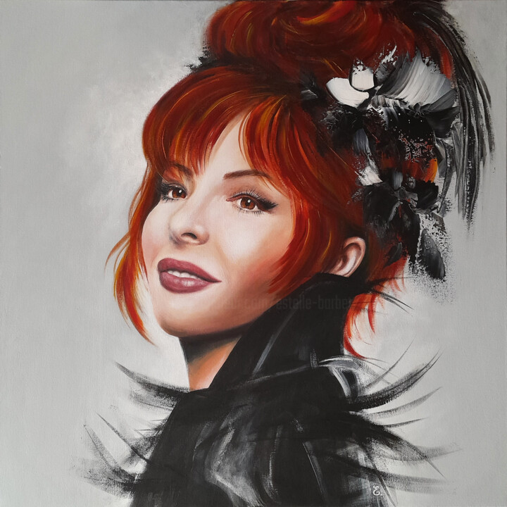 "Mylène" 绘画, 31.5x31.5 in