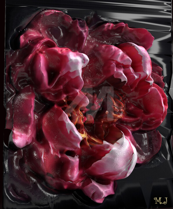 Rose heart - 3D flower - Augmented reality 数字艺术