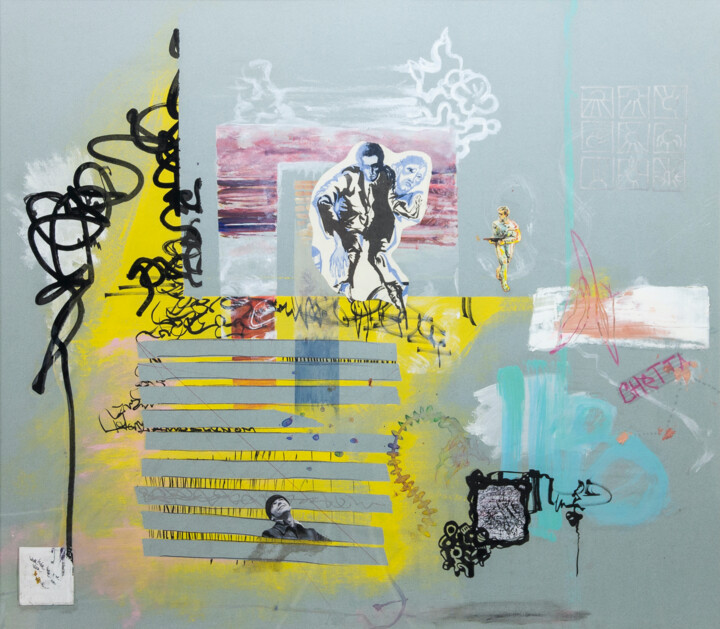 OBSERVING THE OBSERVER WHEN THE EFFECT OF PAID JOY IS IN EFT 绘画, 27.6x31.5 in
