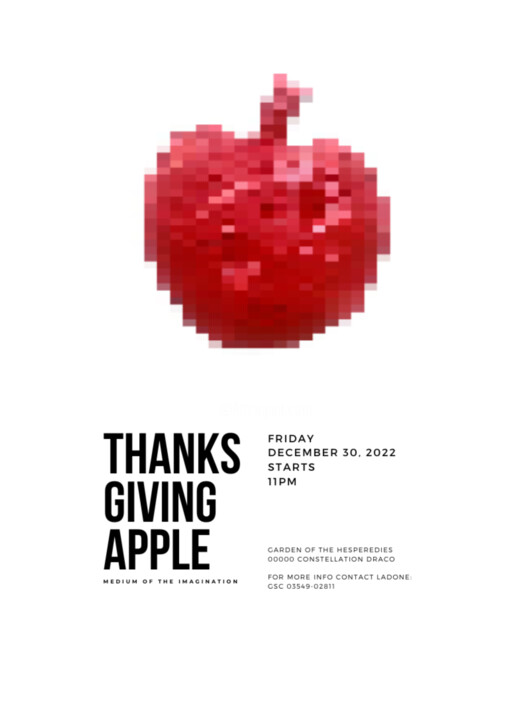 数字艺术 标题为“Thanks giving apple” 由Opillac, 原创艺术品, 数字油画