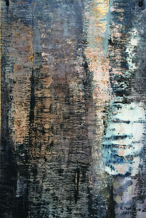 Painting titled "Manuscript" by Ryszard Pielesz, Original Artwork, Tempera