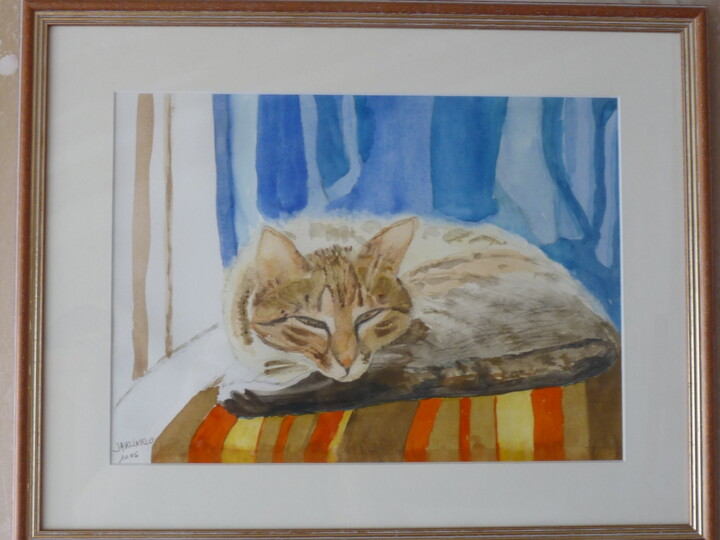 Peinture intitulée "BICHA" par Jacqueline Claux (Jaklinclo), Œuvre d'art originale, Aquarelle Monté sur Carton
