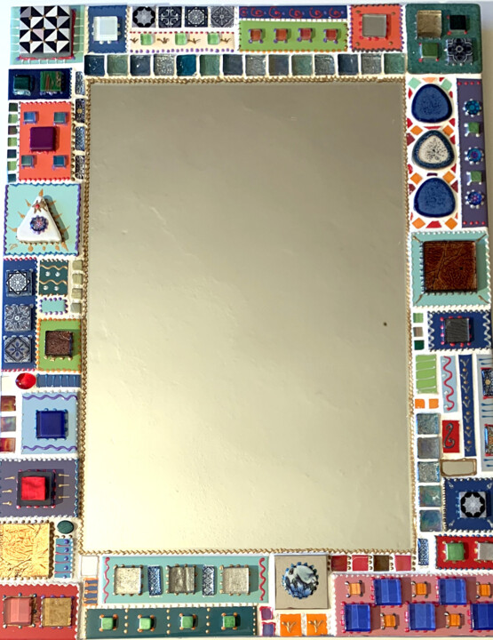 miroir mosaïque "Patchs céramic" 设计, 23.6x17.7 in
