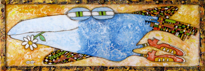 The Bird of Happiness 绘画, 9.8x27.6 in