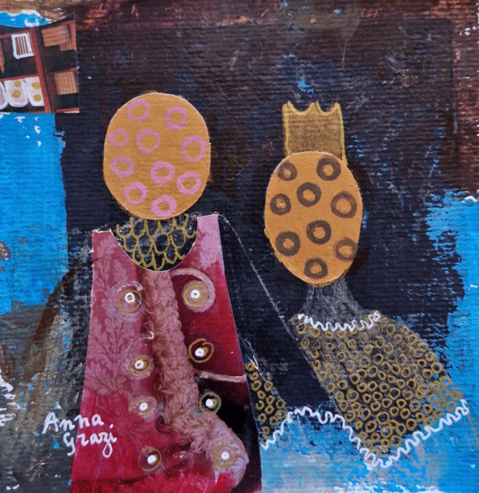 Le prince et la lavandière 绘画, 5.9x5.9 in