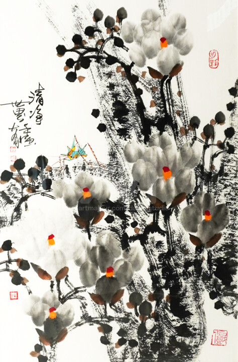 Painting titled "Fresh world 清净世界 （N…" by Dayou Lu, Original Artwork, Pigments