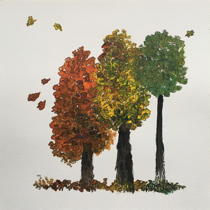 Le vent 图画, 9.5x9.5 in