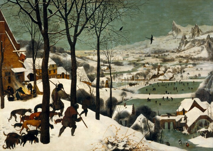 Peinture intitulée "Les chasseurs dans…" par Pieter Bruegel The Elder, Œuvre d'art originale, Huile