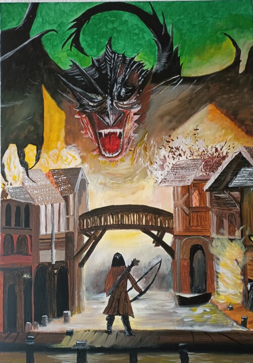 Smaug 绘画, 27.6x19.7 in