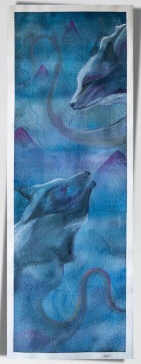 Les deux loups 绘画, 37.4x13 in