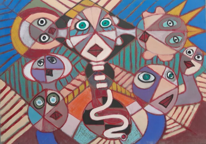 Peinture Tubiste ou le Tuba Digestif 绘画, 19.7x27.6 in