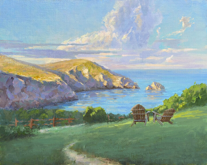 Painting titled "Reserved Seating By…" by Tatyana Fogarty, Original Artwork, Oil Mounted on Other rigid panel
