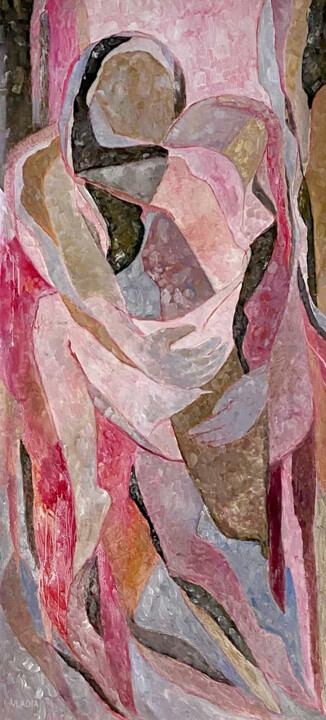 제목이 "Lovers"인 미술작품 Vladia Molchanova (VLADIA)로, 원작, 기름 나무 들것 프레임에 장착됨