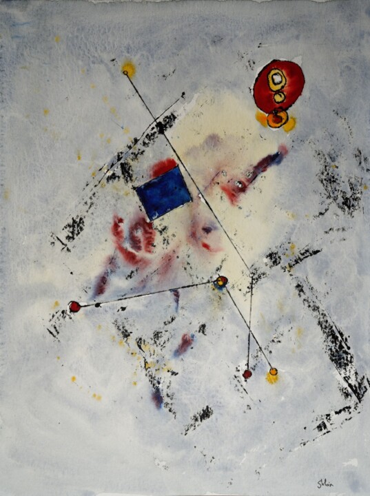 Painting titled "Tintinnabule" by Arnaud Ghilain, Original Artwork, Watercolor