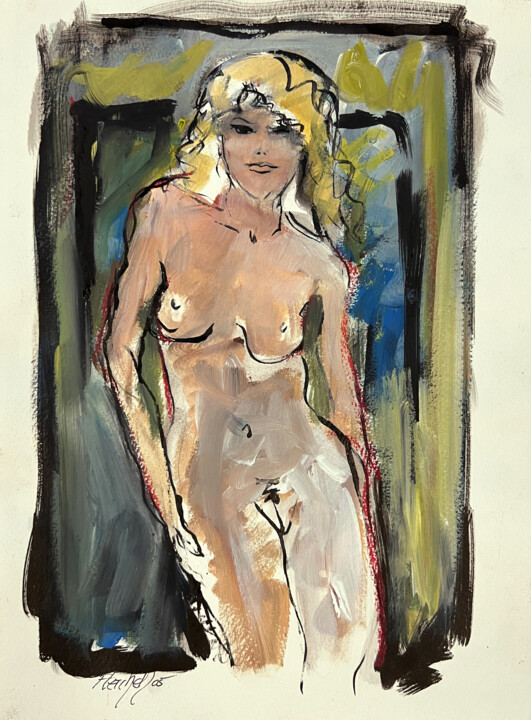 Modèle marchant 图画, 12.5x9.5 in