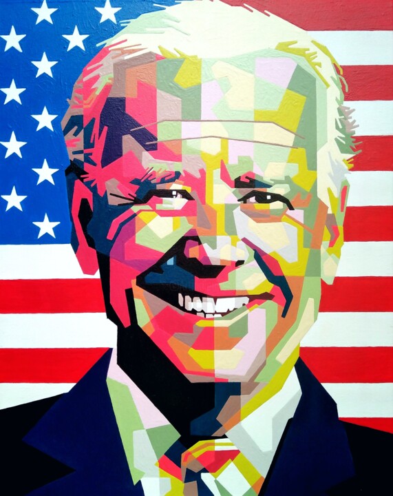 Joe Biden 绘画, 19.7x15.8 in