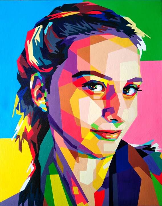 Peinture intitulée "(example) Portrait…" par Anatolii Rabkov, Œuvre d'art originale, Acrylique