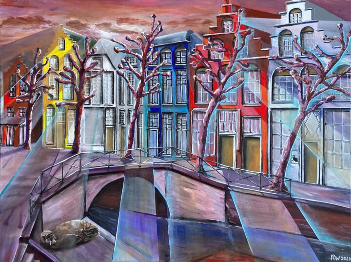 Painting titled "Causing trouble" by René Wissink, Original Artwork, Acrylic
