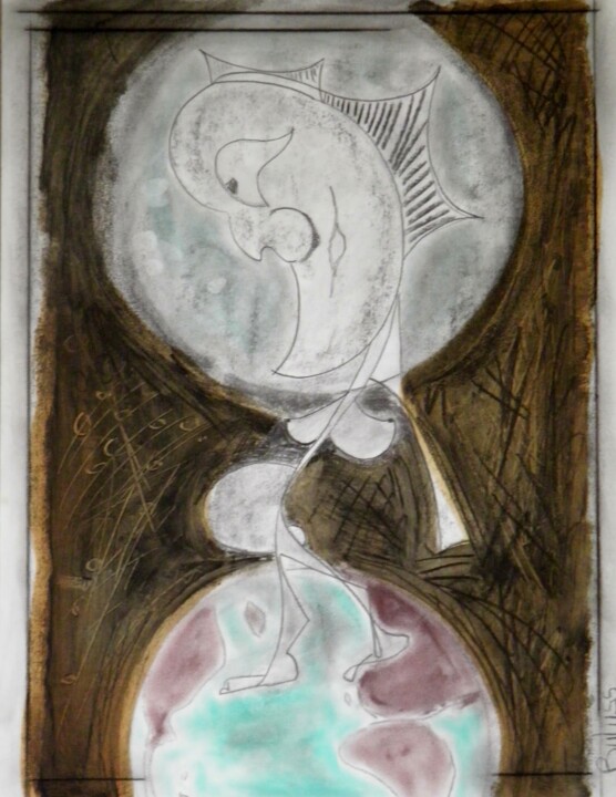 Entre terre et lune 图画, 25.6x19.7 in