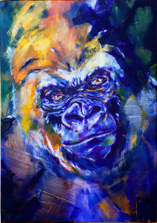 Portrait d'un gorille 绘画, 27.6x19.7 in