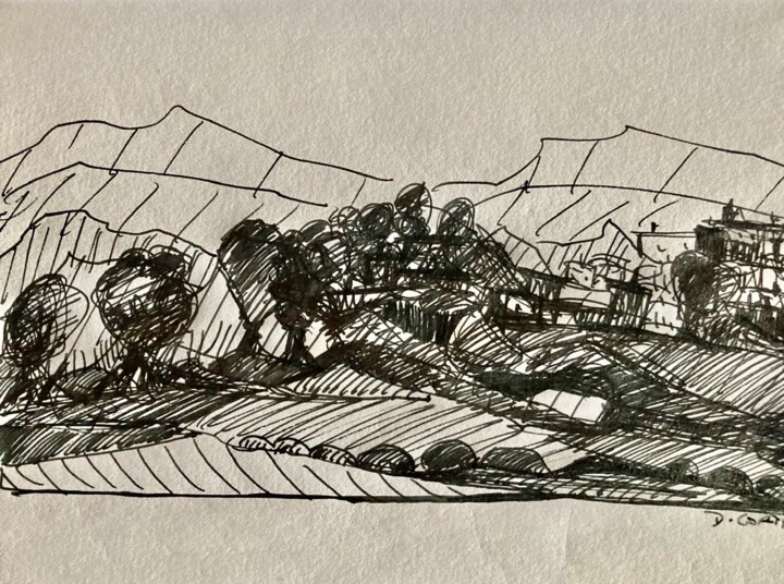 Dans la nature Drawing, 4.1x5.8 in