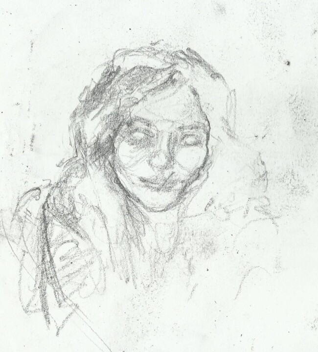 "maske/heavy mask" başlıklı Resim Esra Aysu Çeşme tarafından, Orijinal sanat, Kalem