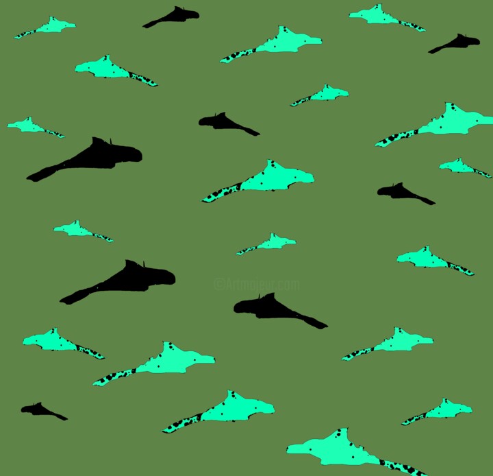 Sharks Crossing 1b12L2 摄影, 38.5x40 in