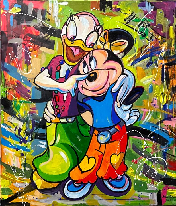 Donald & Mickey 绘画, 31.5x27.6 in