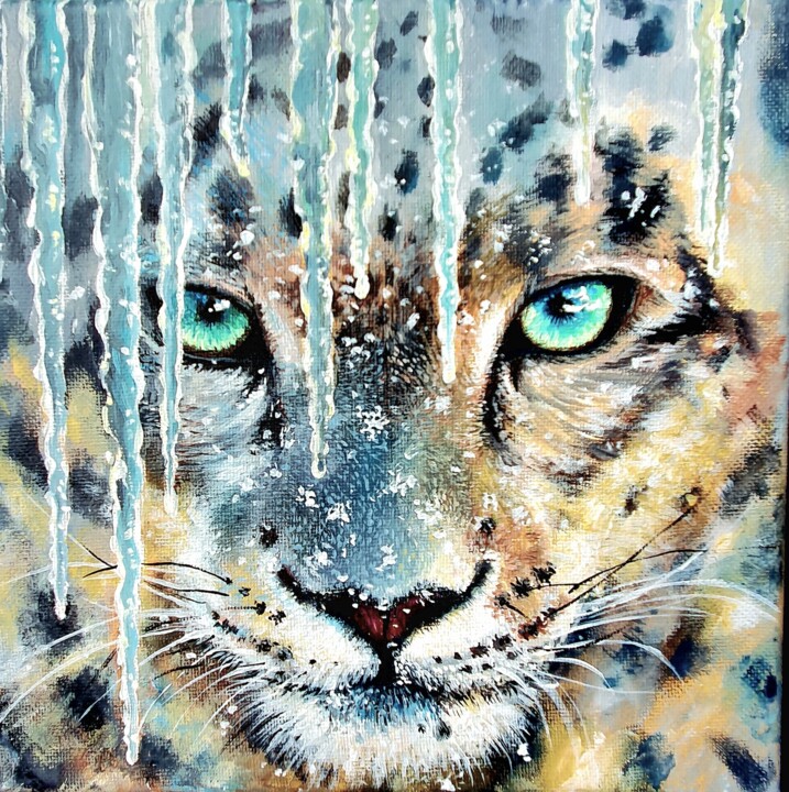 Schilderij getiteld "The sole of mountai…" door Natasha Sokolnikova, Origineel Kunstwerk, Acryl Gemonteerd op Frame voor hou…