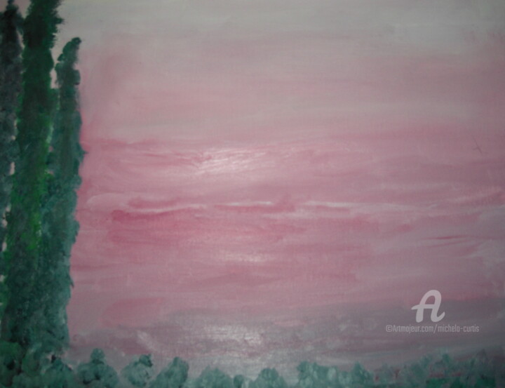 Painting titled "A Beauteous Landsca…" by Michela Curtis, Original Artwork, Oil Mounted on Wood Stretcher frame