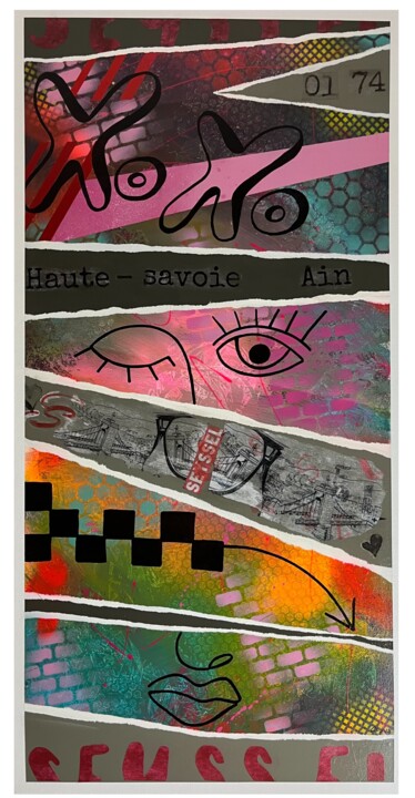 Painting titled "Seyssel #1" by Corine Grumo, Original Artwork, Acrylic Mounted on Wood Stretcher frame
