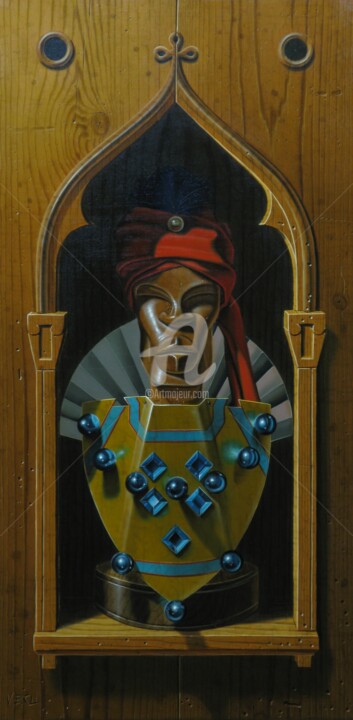 « Le maure de Venise n°1 » 绘画, 15.8x7.9 in