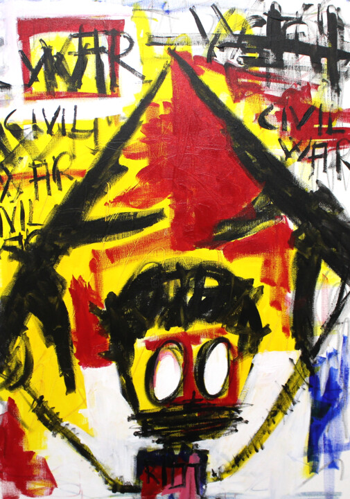 Riots 绘画, 31.9x23.6 in