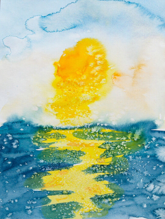 Pittura intitolato "Before sunset - mag…" da Dina Aseeva, Opera d'arte originale, Acquarello