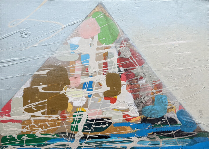 Painting titled "Pyramide" by Raimo Bergt, Original Artwork, Acrylic Mounted on Wood Panel
