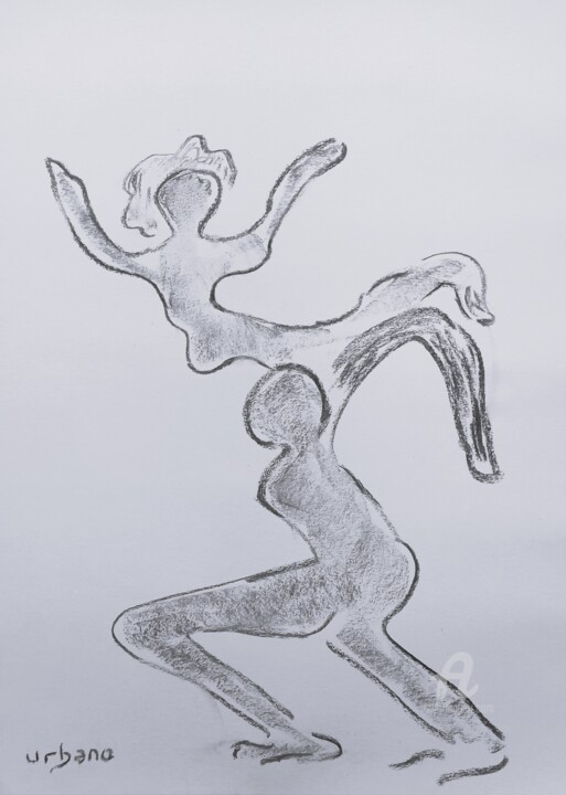 Les deux danseurs 图画, 16.1x11.8 in