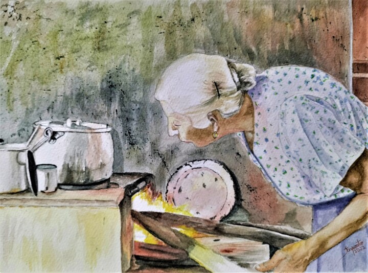 Forno a Legna 绘画, 9.1x12.2 in